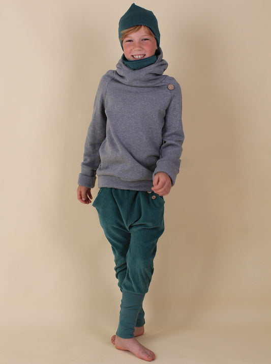Kuschelhoodie für Kinder mit Knopf