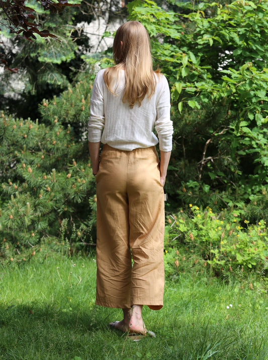 Leinenkleidung für Damen, Leinenhose, Culotte aus Leinen