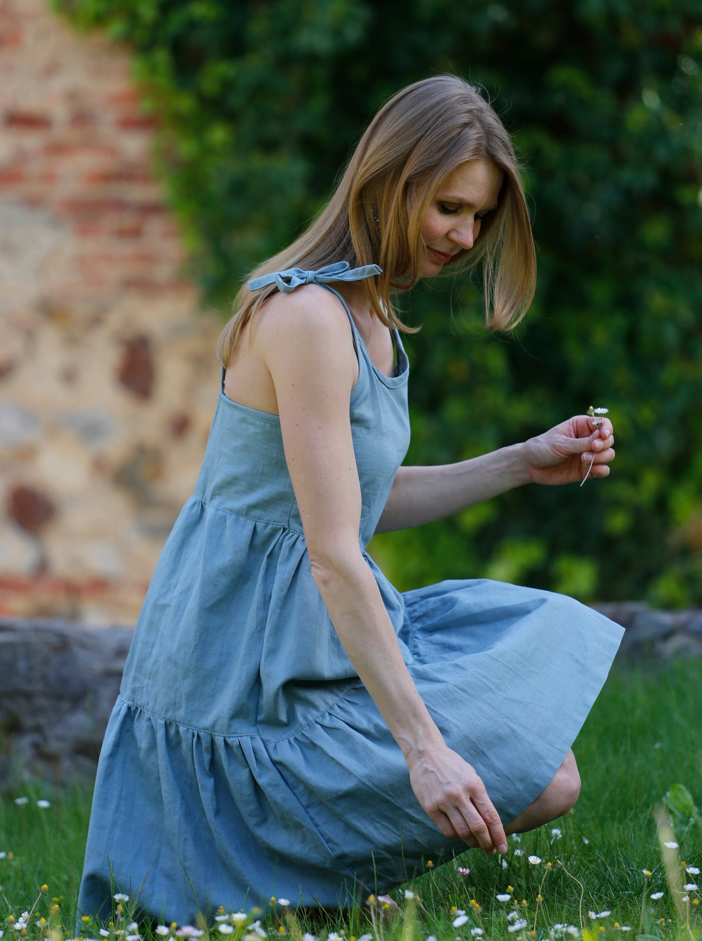 Trägerkleid zum Binden aus Leinen für Damen kaufen