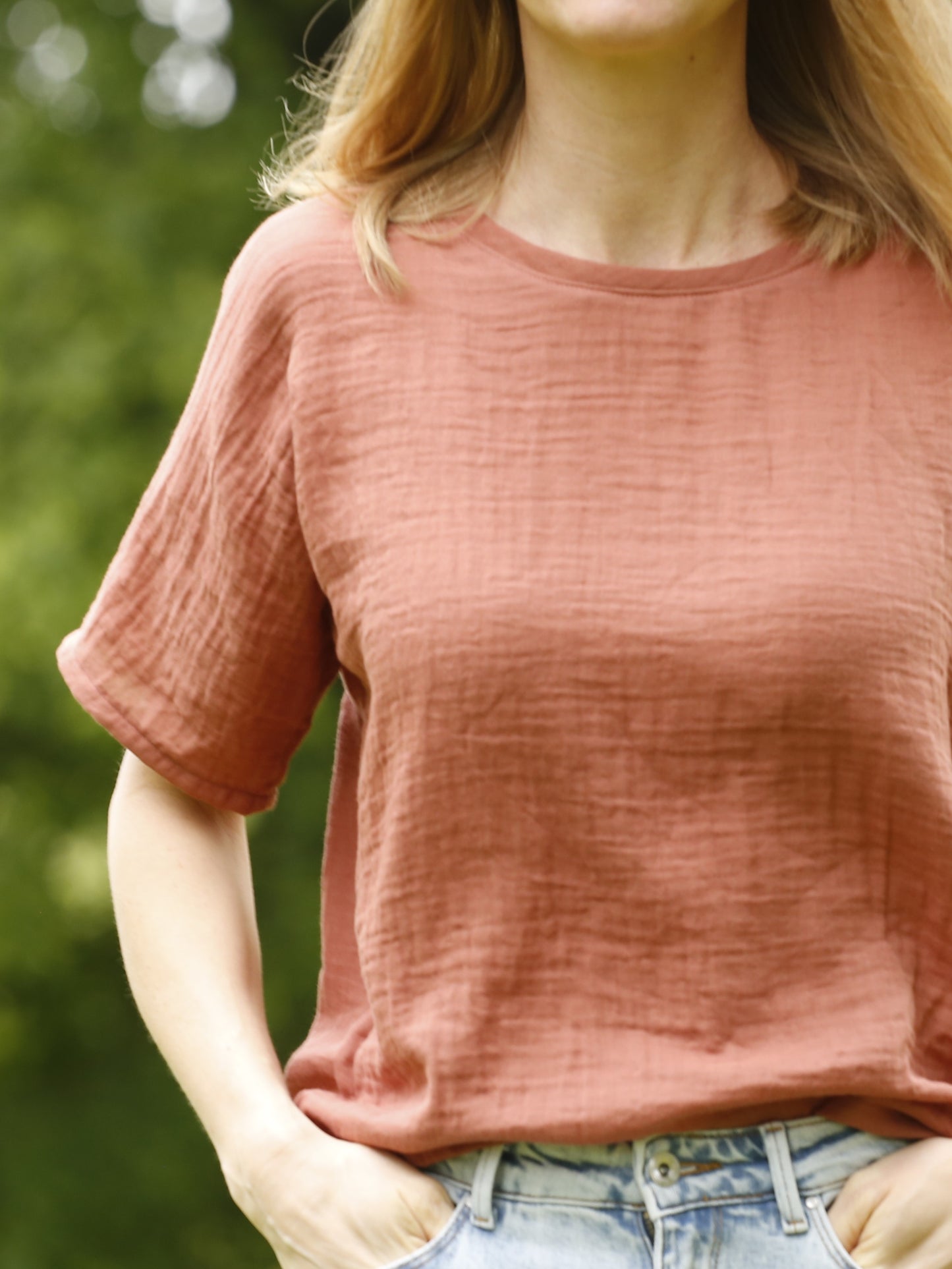 Oversized-Shirt aus Musselin für Damen