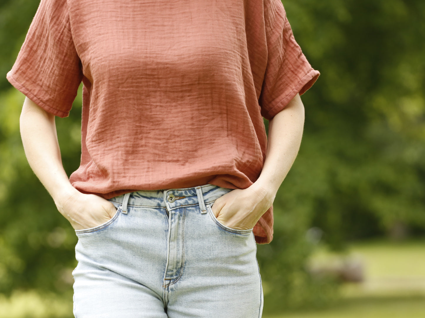 Oversized-Shirt aus Musselin für Damen