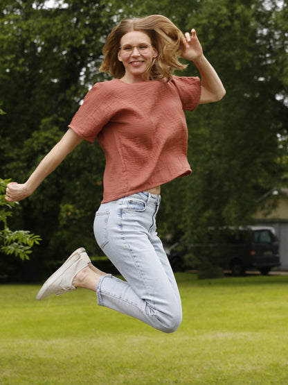 Oversized-Shirt aus Musselin für Damen