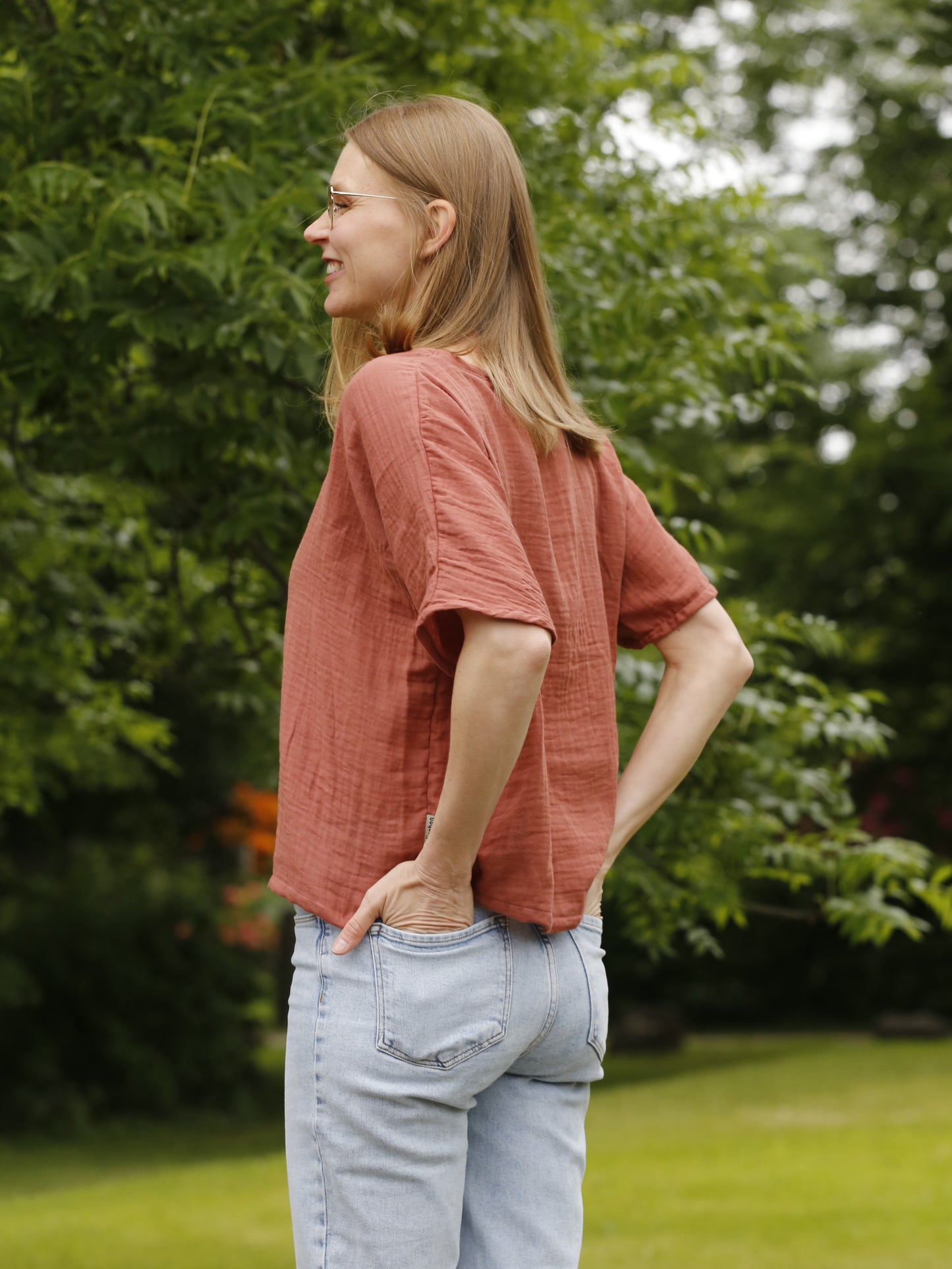 Oversized-Shirt aus Musselin für Damen