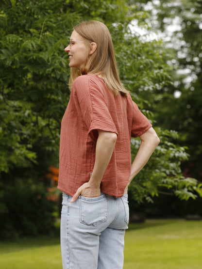 Oversized-Shirt aus Musselin für Damen
