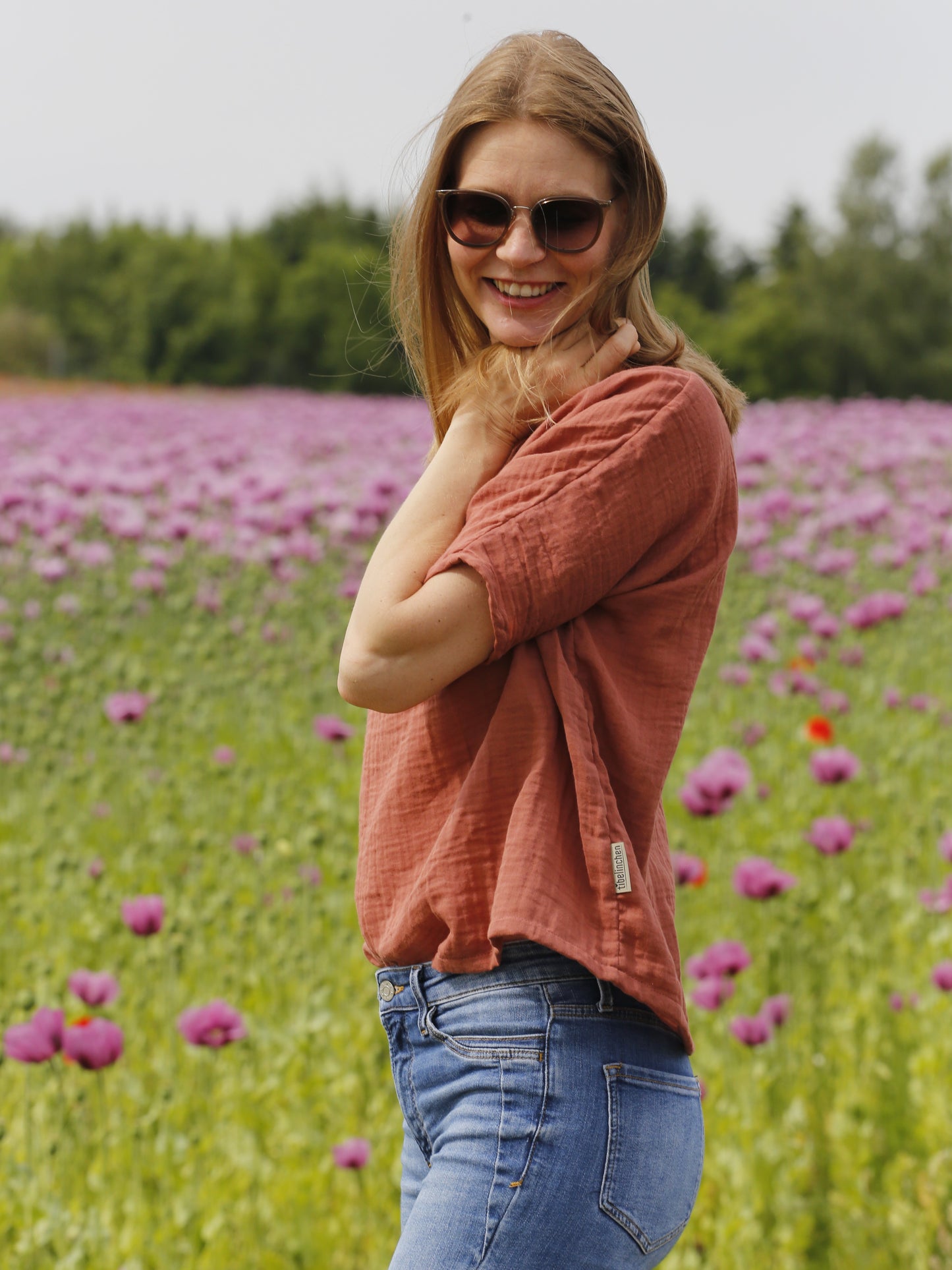 Oversized-Shirt aus Musselin für Damen