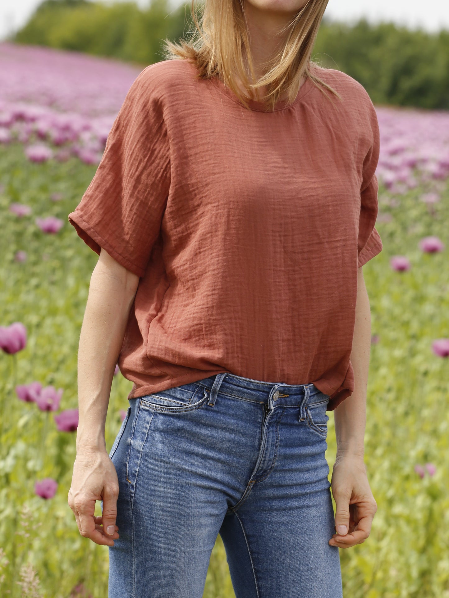 Oversized-Shirt aus Musselin für Damen