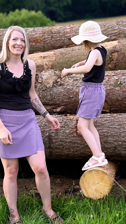 Rock-Shorts aus Leinen für Mädchen